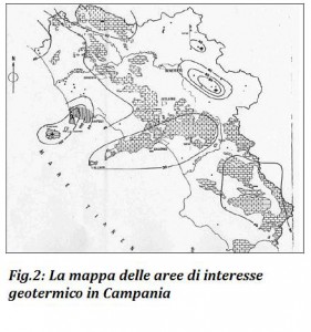 Mappa di interesse geotermico in Campania