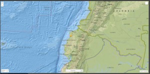 Figura 5: L’epicentro del terremoto del 16 aprile in Ecuador (fonte http://earthquake.usgs.gov)