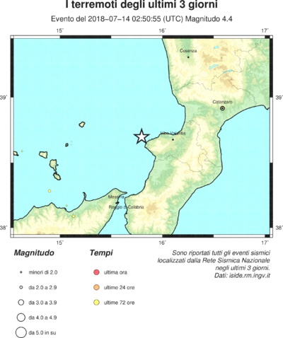 terremoto costa calabra epicentro dei terremoti